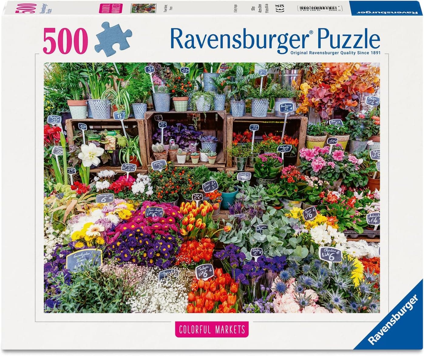 Ravensburger Flower Market, France 500 Piece Puzzle thumbnail 2