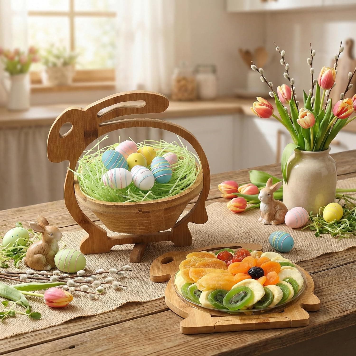 Easter Gift Basket, Healthy Assorted Dried Fruit and Shortbread Cookies Natural Snack Gift Food Tray, Office, Men, Woman, Him, Her, Kids, Children, Families, Bonnie and Pop : Grocery &amp; Gourmet Food thumbnail 3