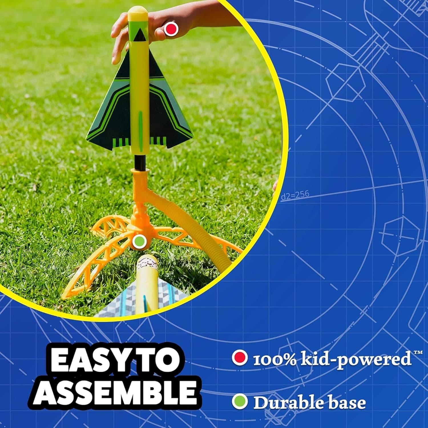 Stomp Rocket Stunt Plane Launcher Toy for Kids - 3 Foam Airplane Toy Soars Over 100 Feet - Unique Tricks &amp; Adjustable Plane Rocket Launcher Stand - Fun Outdoor Toys &amp; Gift for Boys or Girls : Toys &amp; Games thumbnail 5