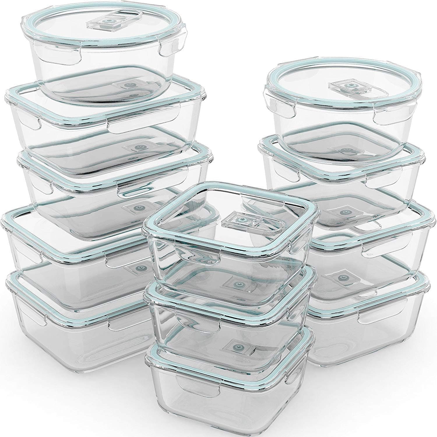 Razab 24-Piece Airtight Glass Food Storage Containers image 1