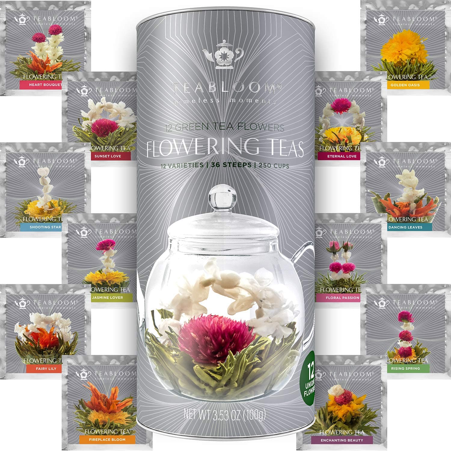 Teabloom Flowering Tea - 12 Unique Varieties image 1