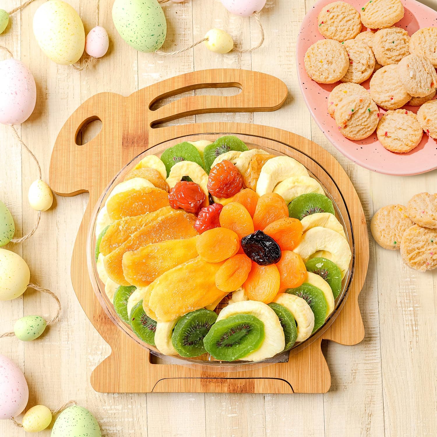 Easter Gift Basket, Healthy Assorted Dried Fruit and Shortbread Cookies Natural Snack Gift Food Tray, Office, Men, Woman, Him, Her, Kids, Children, Families, Bonnie and Pop : Grocery &amp; Gourmet Food thumbnail 2