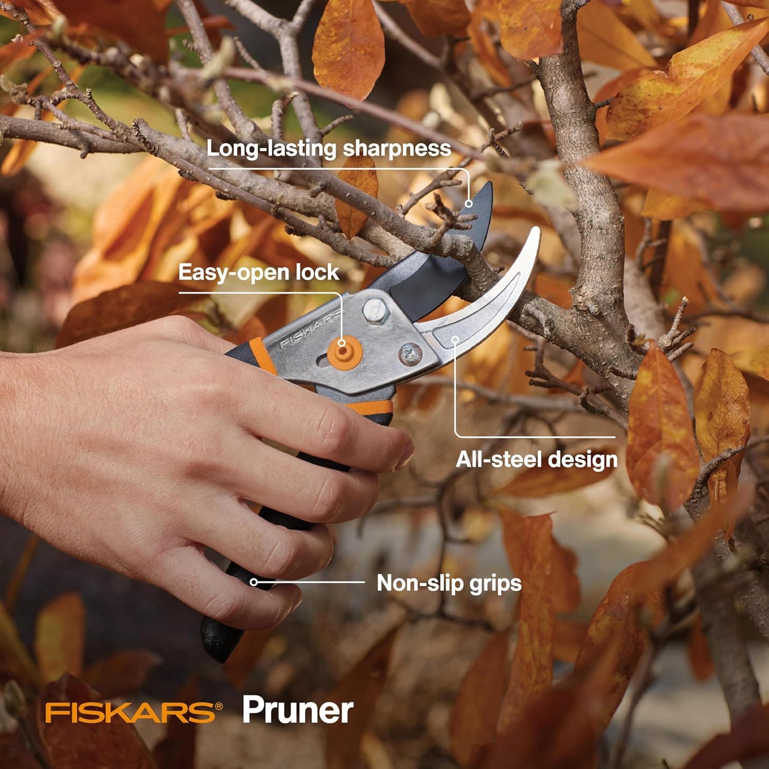 Fiskars Bypass Pruning Shears, 5/8-Inch Cut Capacity Garden Clippers, Gardening Scissors with Sharp, Rust Resistant Steel Blade : Hedge Shears : Tools &amp; Home Improvement thumbnail 2