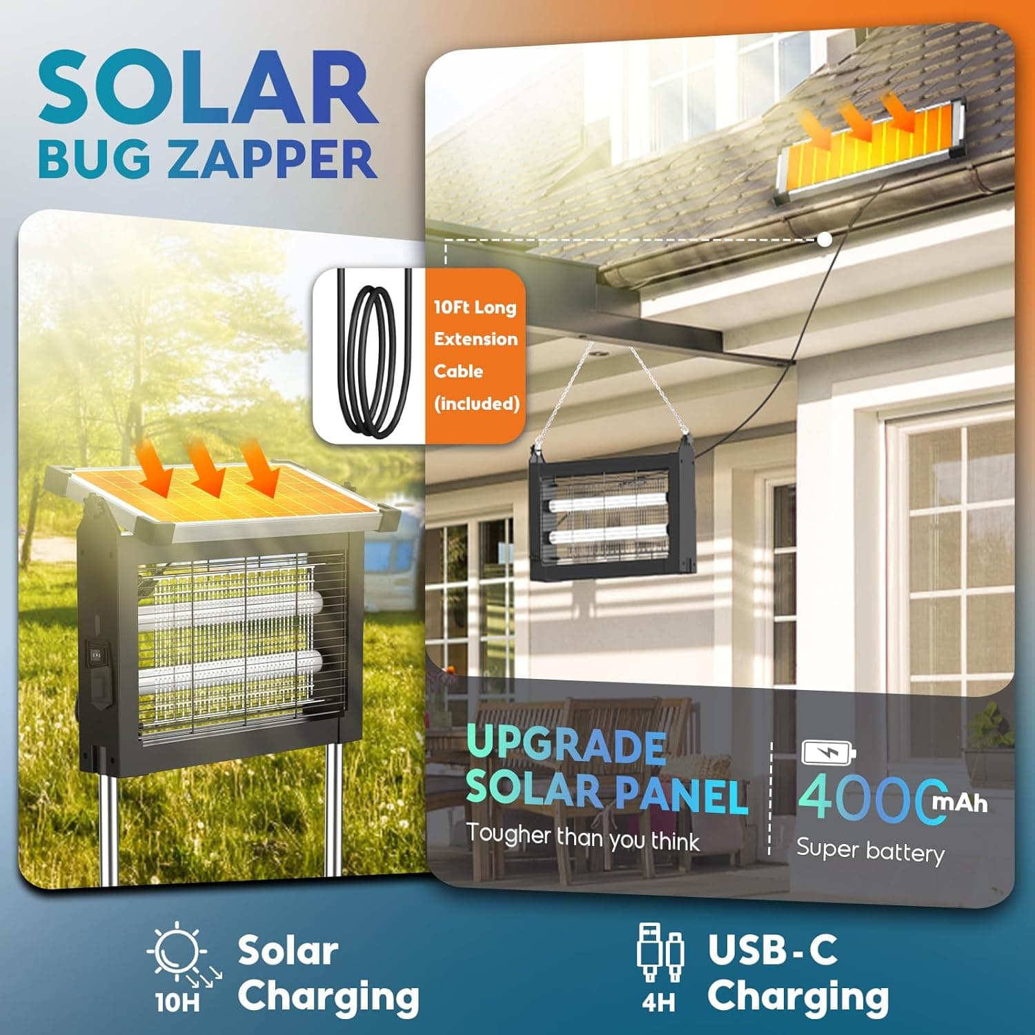 Solar Bug Zapper Outdoor Mosquito Killer thumbnail 2