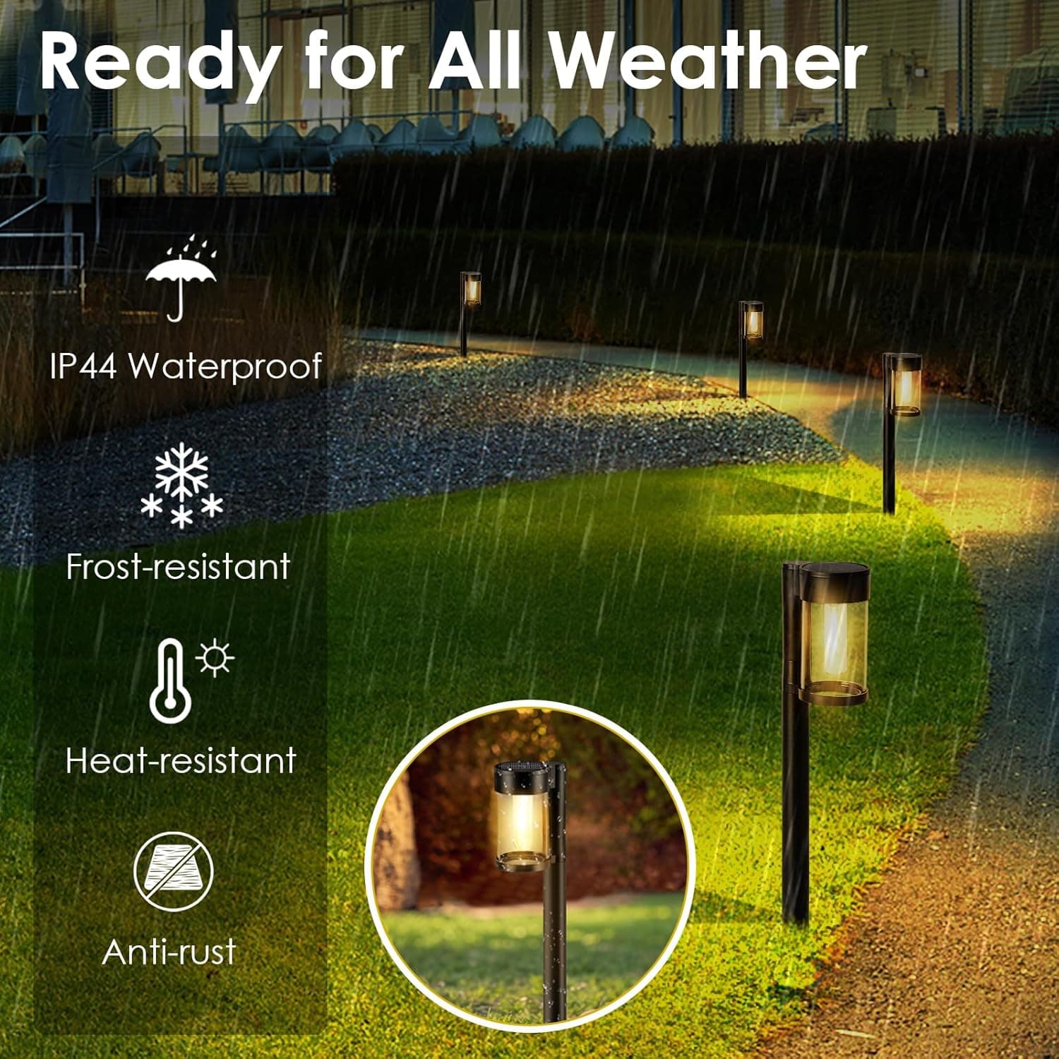 Mancra Solar Pathway Lights Outdoor - 10 Pack thumbnail 5