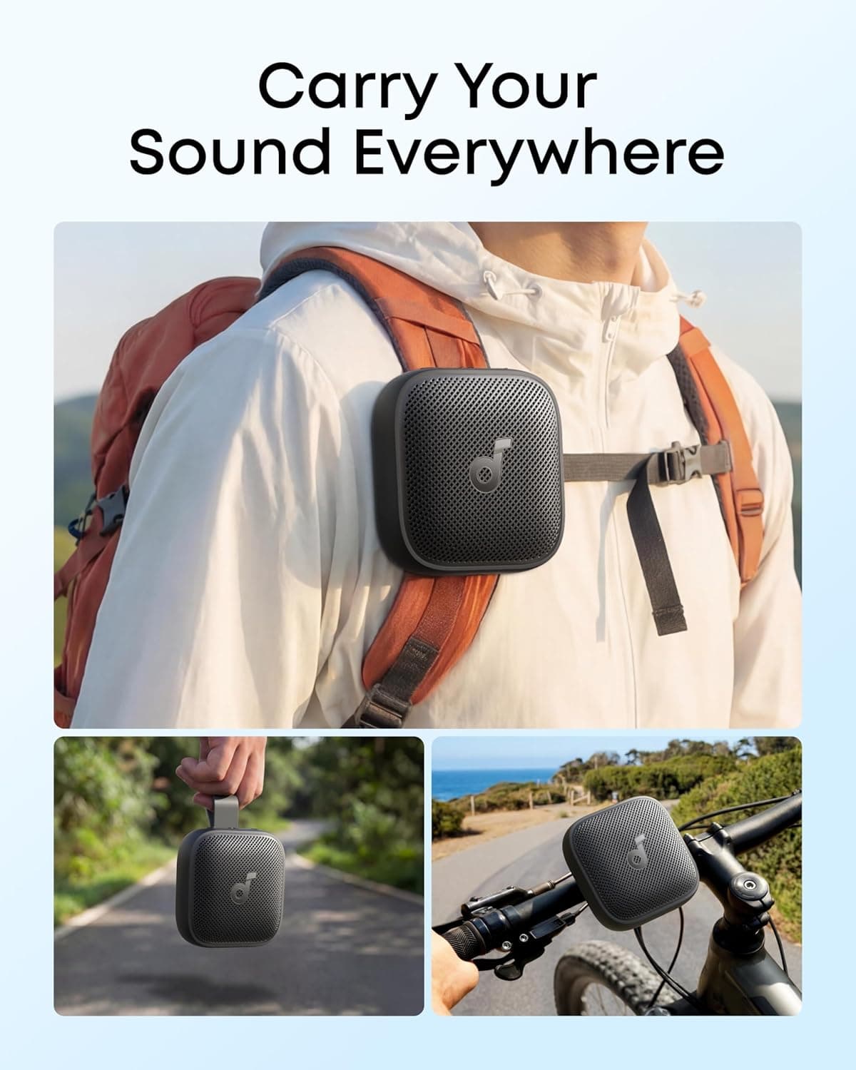 Soundcore Boom Go 3i Portable Bluetooth Speaker by Anker, 15W Punchy Sound, 24H Playtime, IP68, BassUp 2.0, Emergency Charging, Bluetooth 6.0, Waterproof Speaker for Hiking/Cycling/Camping (Black) : Electronics thumbnail 4