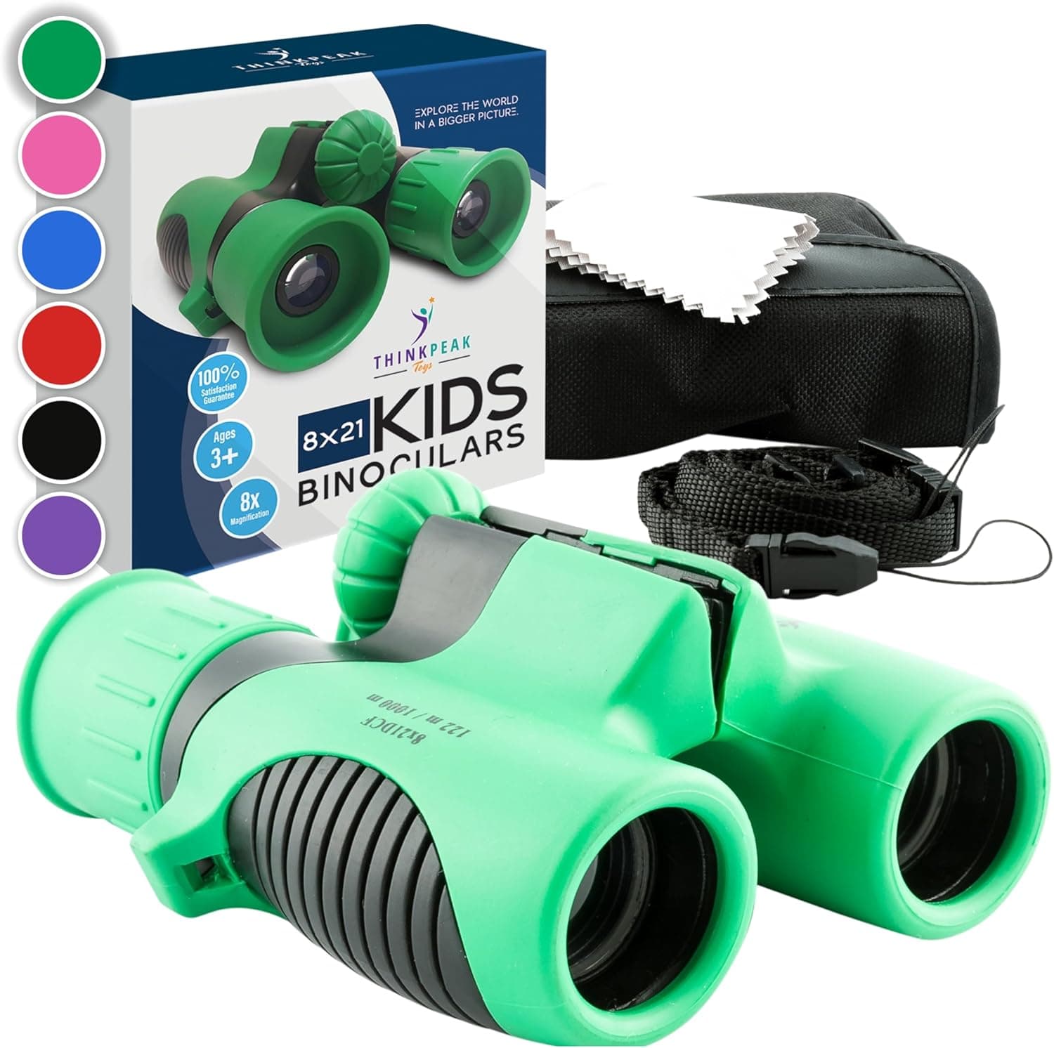 Think Peak Green Binoculars Science Toy for Kids Ages 3-12 Years - Real Compact Outdoor Adventure &amp; STEM Educational Nature Hiking Explorer for Bird Watching, Camping Children’s Birthday Gift : Toys &amp; Games image 1