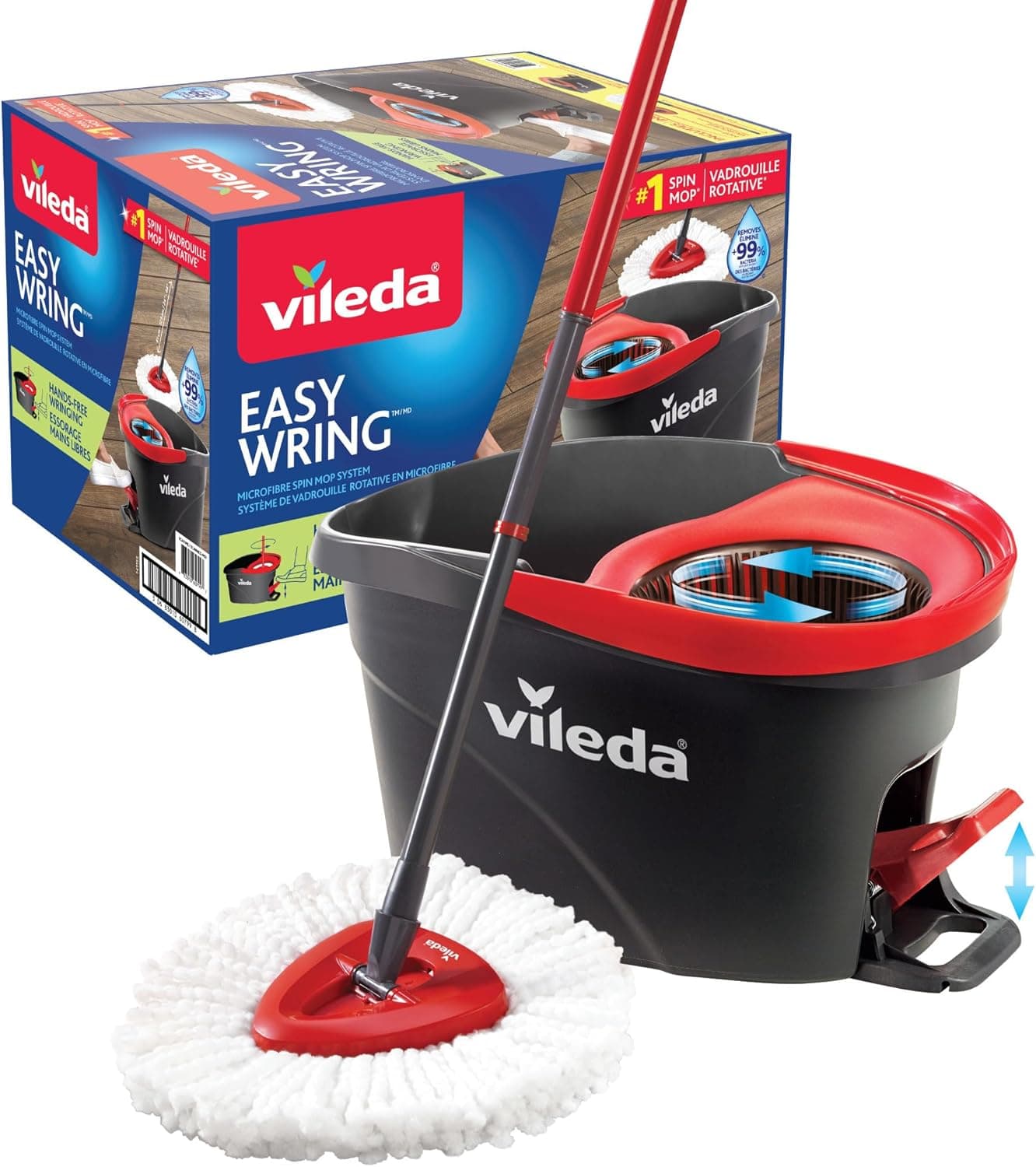 Vileda EasyWring Microfibre Spin Mop &amp; Bucket Floor Cleaning System : Health &amp; Household image 1