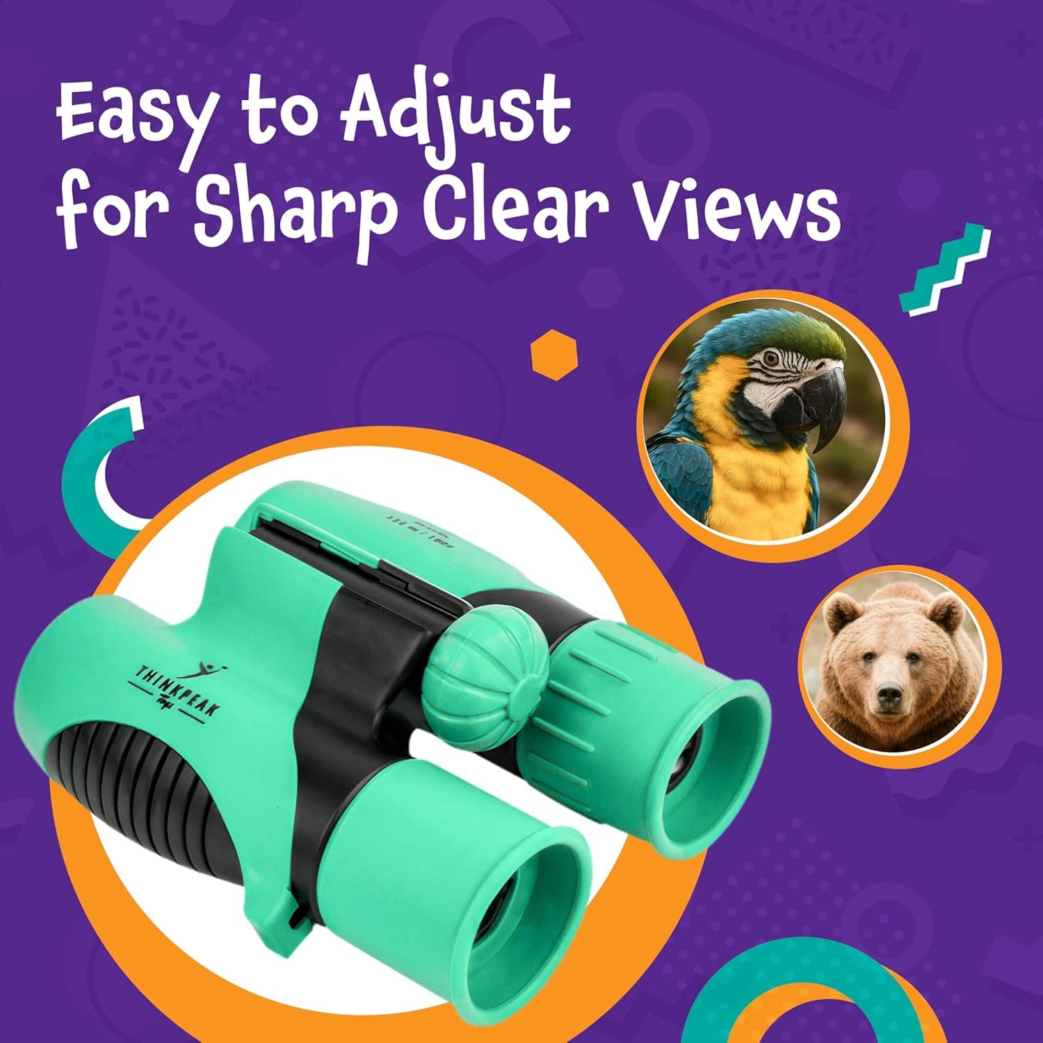 Think Peak Green Binoculars Science Toy for Kids Ages 3-12 Years - Real Compact Outdoor Adventure &amp; STEM Educational Nature Hiking Explorer for Bird Watching, Camping Children’s Birthday Gift : Toys &amp; Games thumbnail 4