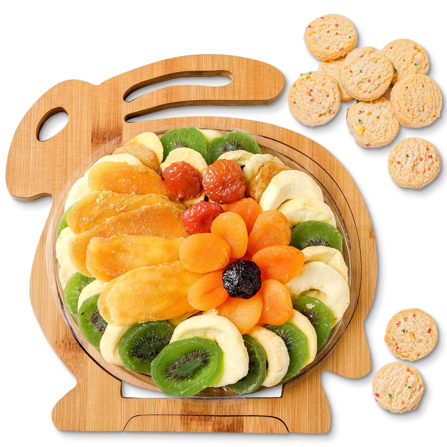 Easter Gift Basket, Healthy Assorted Dried Fruit and Shortbread Cookies Natural Snack Gift Food Tray, Office, Men, Woman, Him, Her, Kids, Children, Families, Bonnie and Pop : Grocery &amp; Gourmet Food image 1