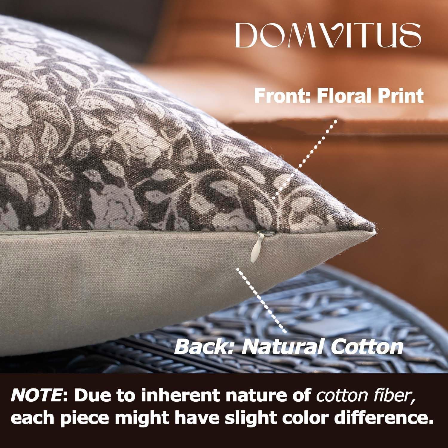 DOMVITUS Floral Pillow Covers 18x18, Throw Pillows for Couch, Floral Print Pillow Cover, Decorative Neutral Accent Throw Pillow Covers for Living Room, 1PC, Taupe : Home &amp; Kitchen thumbnail 2