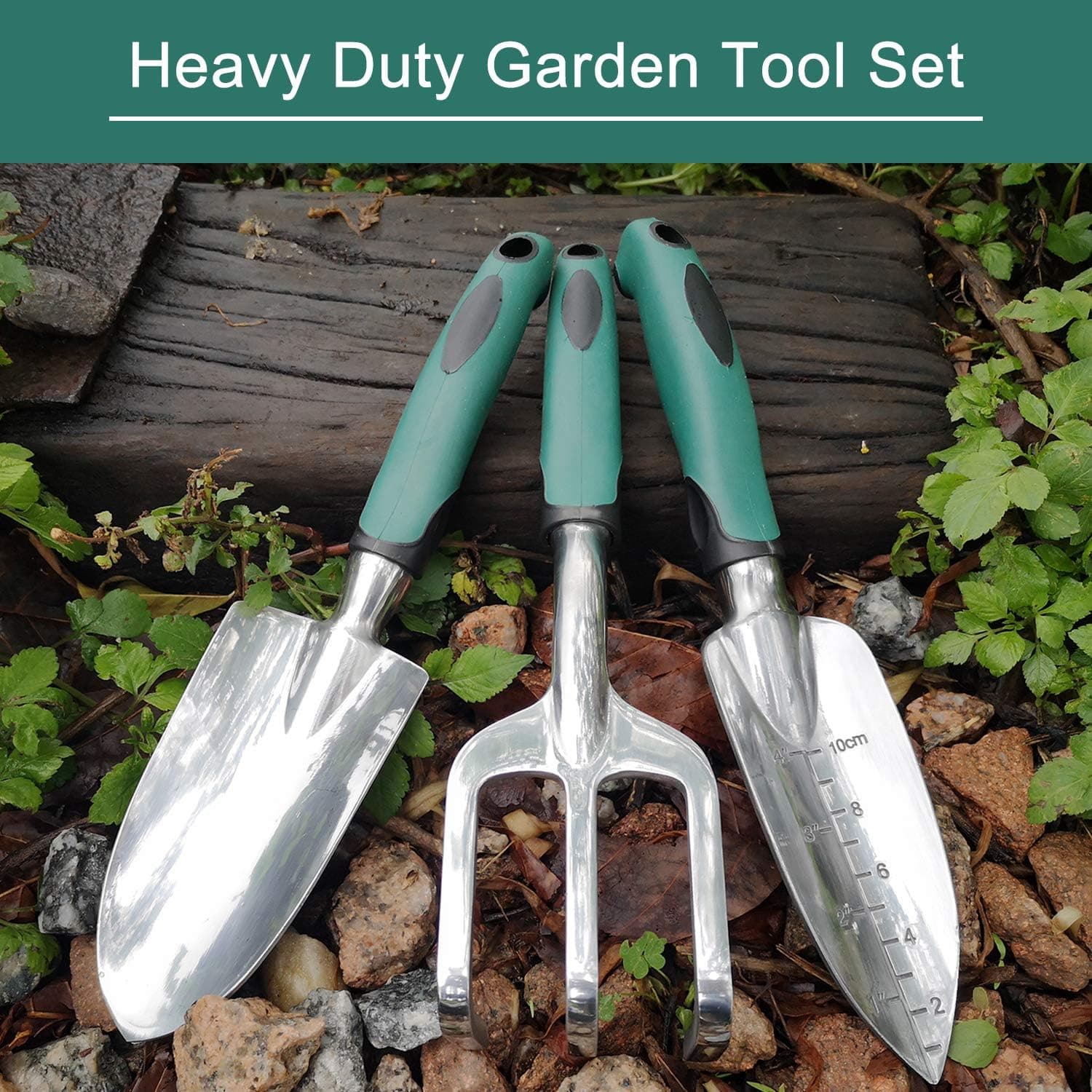 FANHAO Garden Tools Set, 3 Piece Heavy Duty Gardening Tools thumbnail 2