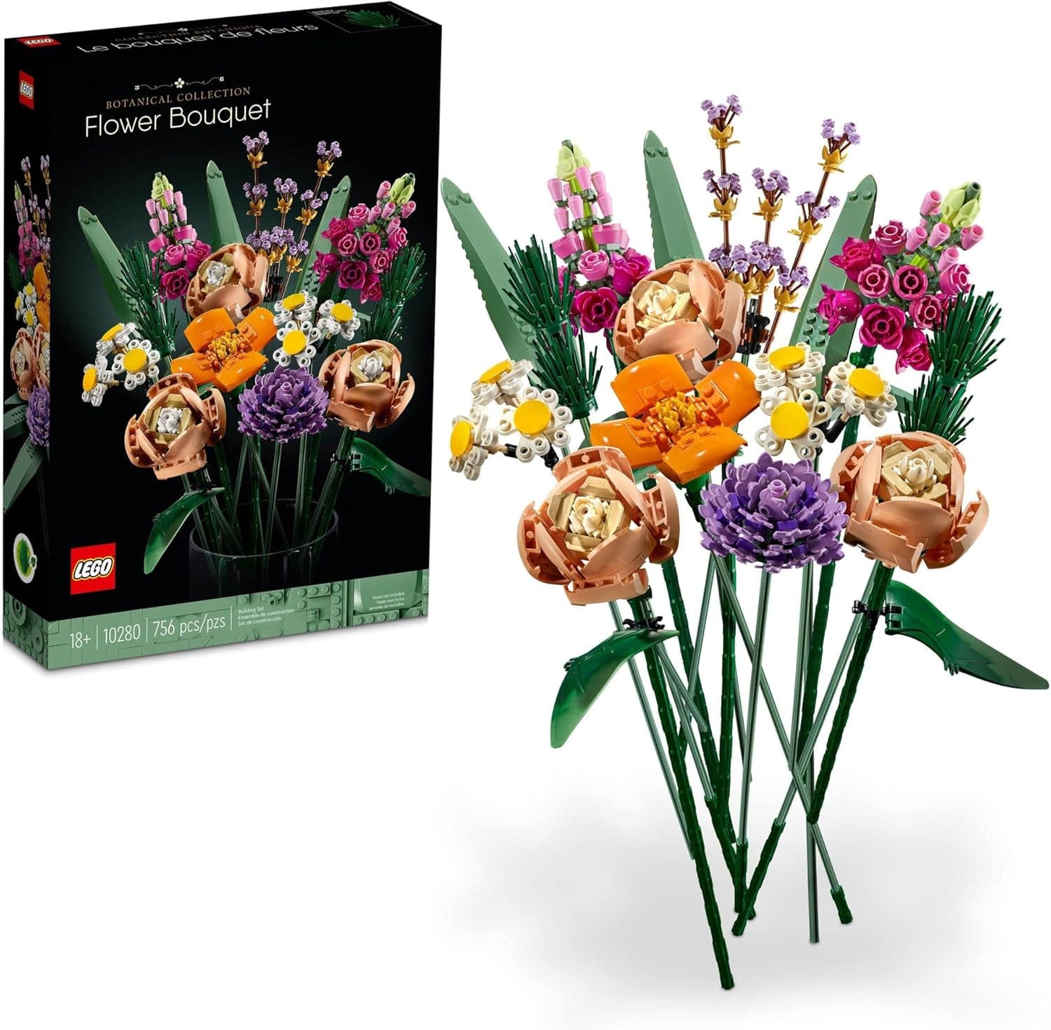 LEGO Botanicals Flower Bouquet Building Set - Artificial Flowers for Decoration for Home and Display, Ages 18+ - Small Fake Flowers for Table, Desk, Office - Gift for Birthdays - 10280 : Toys &amp; Games image 1