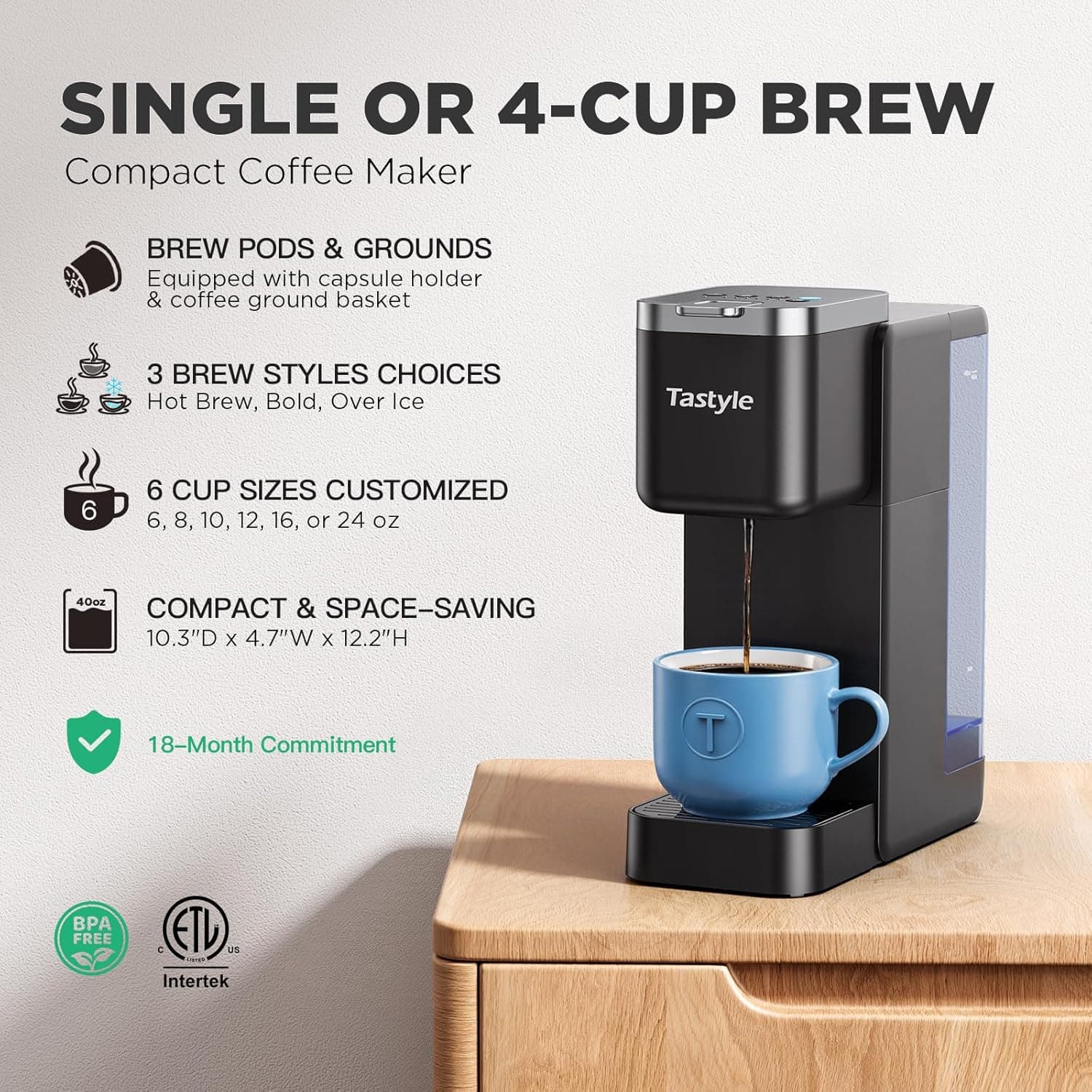 Tastyle Single Serve Coffee Maker thumbnail 2