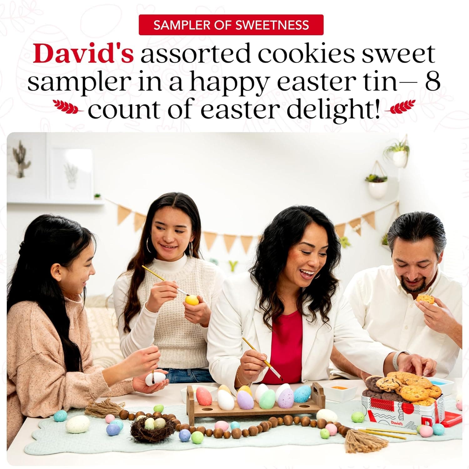 David's Fresh Baked Assorted Cookies Sweet Sampler in Happy Easter Tin - 8 Count thumbnail 5