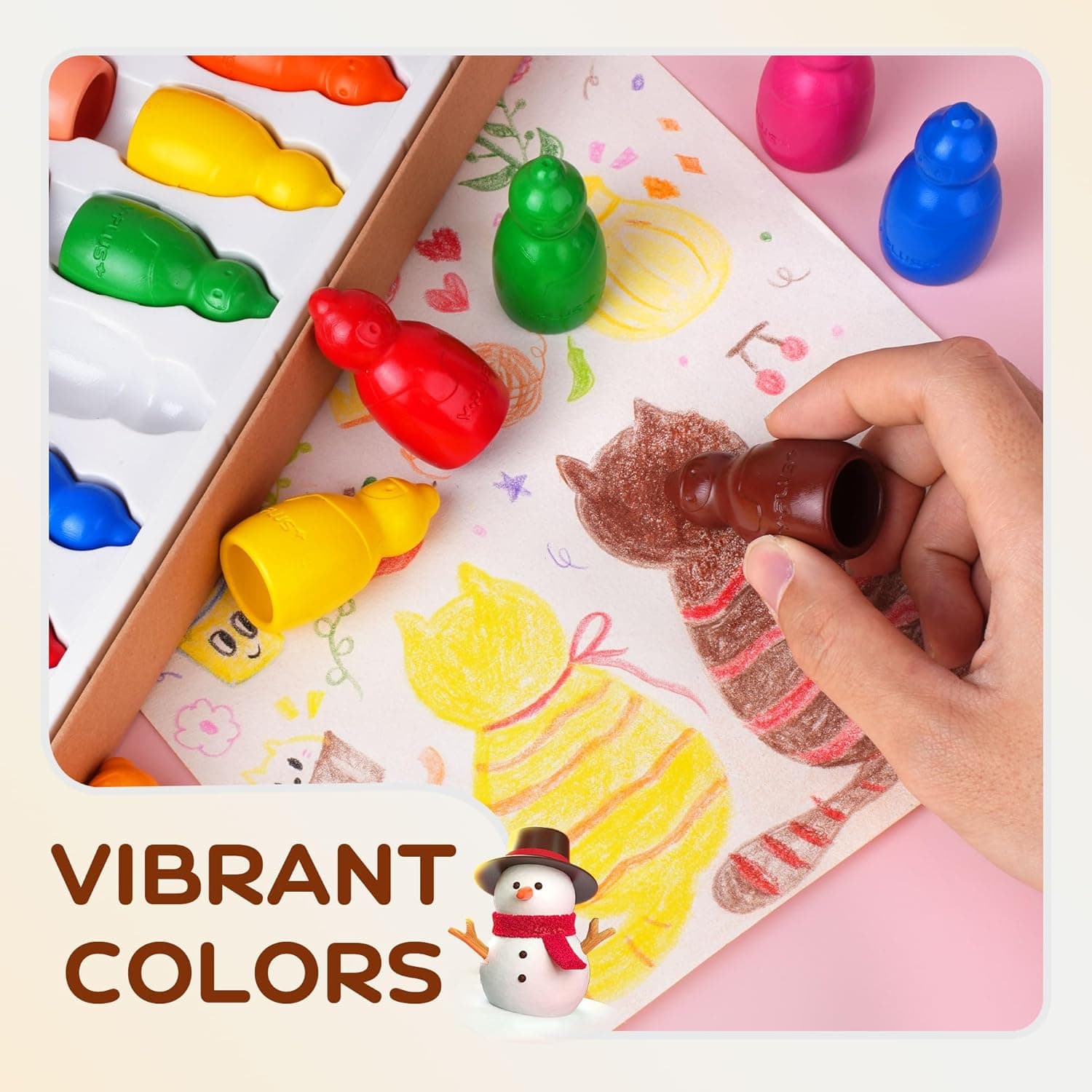 YPLUS Jumbo Crayons for Toddlers - 8 Colors Non-Toxic Washable thumbnail 4