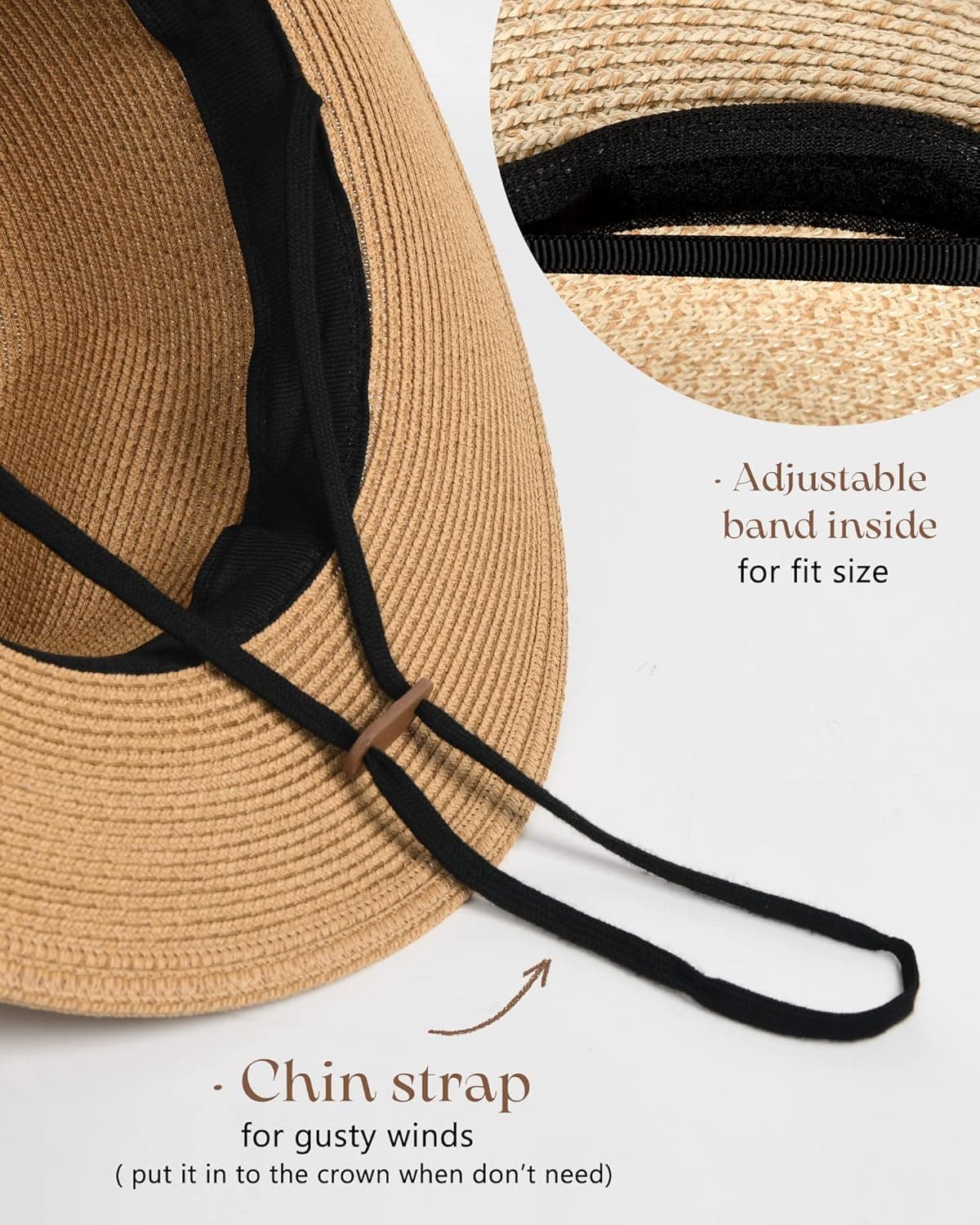 FURTALK Wide Brim Straw Panama Hat thumbnail 4