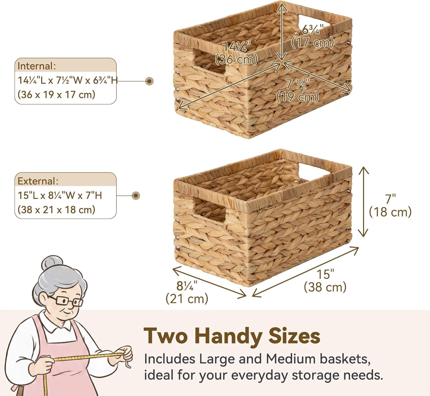 GRANNY SAYS Wicker Storage Baskets, 2-Pack thumbnail 2