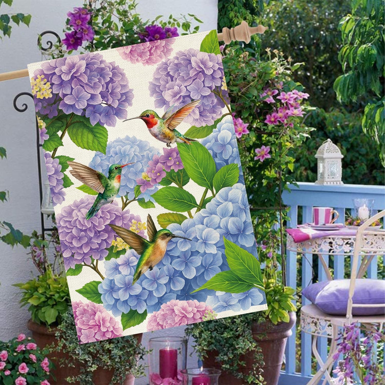 Spring Summer Hydrangea House Flag - 28 x 40 Inch Double Sided thumbnail 5