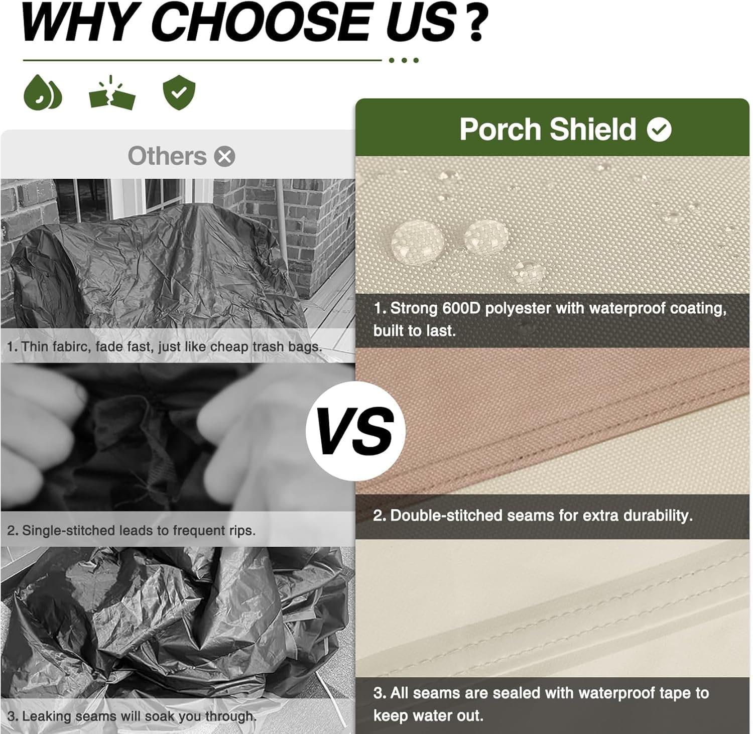 Porch Shield Patio Hanging Egg Chair Cover thumbnail 3