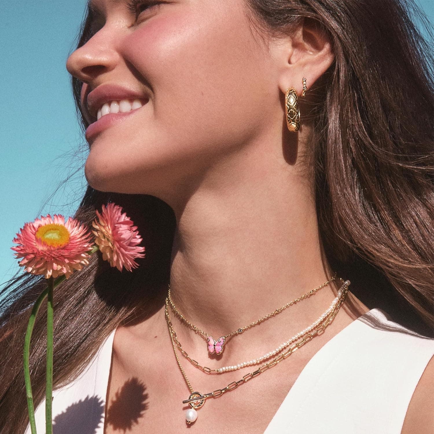 Kendra Scott Cailey Butterfly Pendant Necklace in Ivory Mother of Pearl thumbnail 5