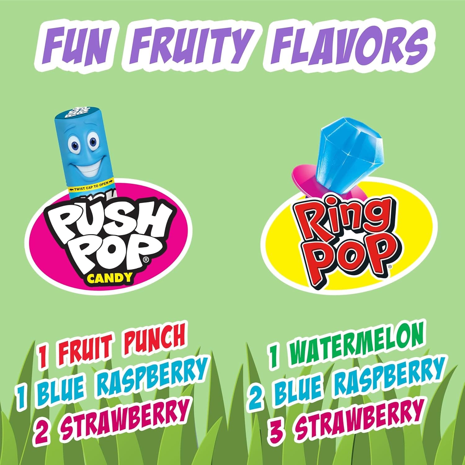 Bazooka Candy Brands Easter Candy Variety Pack, 18Ct Assorted Candy Lollipops, Bulk Individually Wrapped Ring Pop, Push Pop, &amp; More, Birthday Party Favors, Easter Basket Stuffers, Egg Fillers, Gifts : Grocery &amp; Gourmet Food thumbnail 5