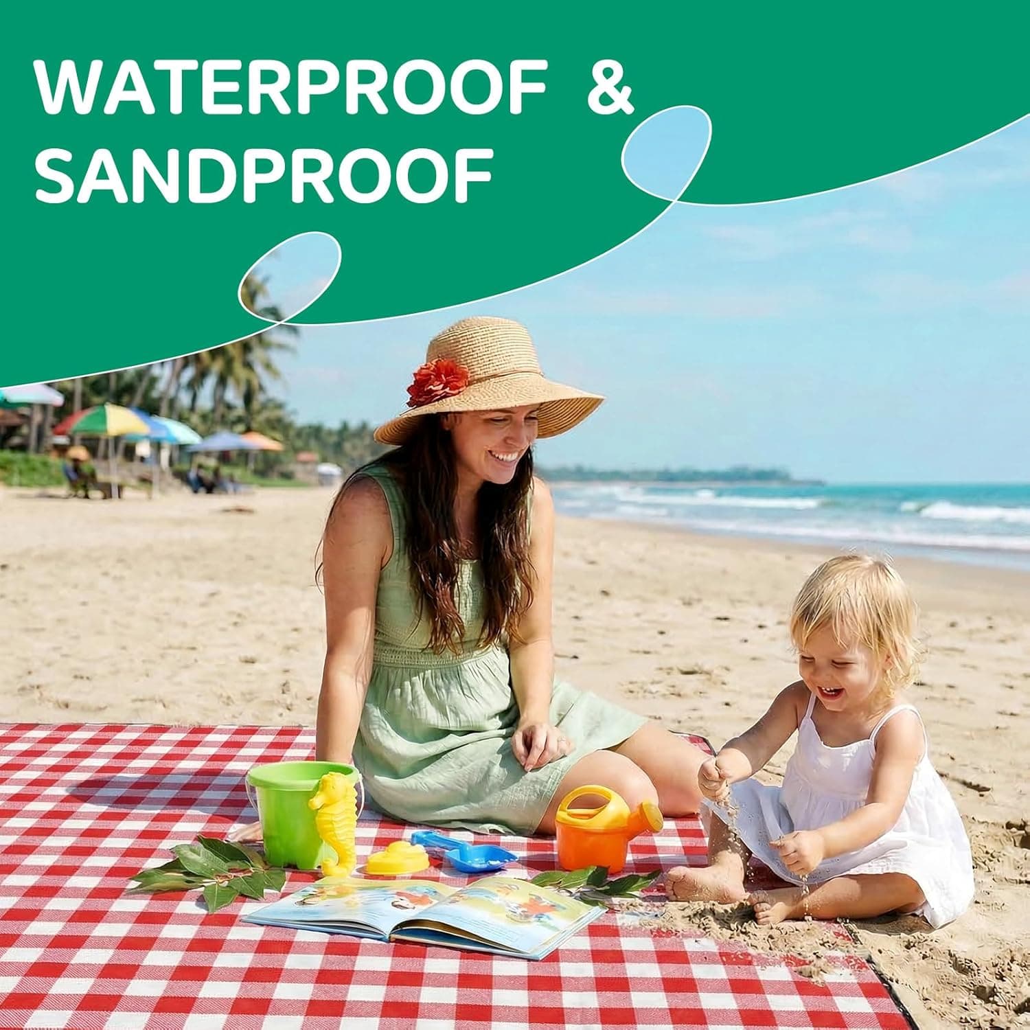 RYCHIC Extra Large Outdoor Picnic Blanket Camping Beach Mat Mama Mommy Mom Ever from Daughter Son Birthday Groom Bride Law Step Mom Stepmom Present Regalos para el día de Las Madres Mujer : Patio, Lawn &amp; Garden thumbnail 3