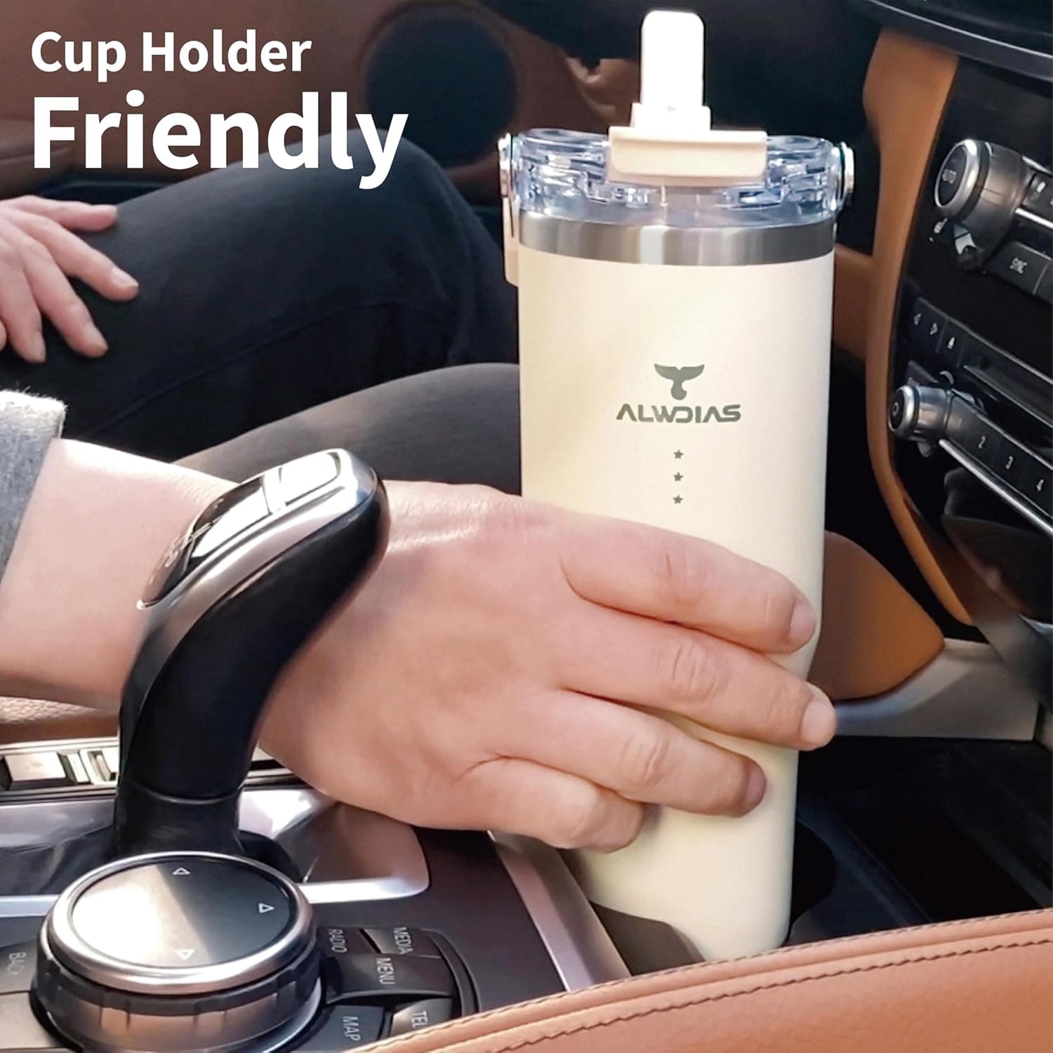 Alwdias Samsta 32oz Leak-Proof Insulated Tumbler with Dual-Lid Design thumbnail 4