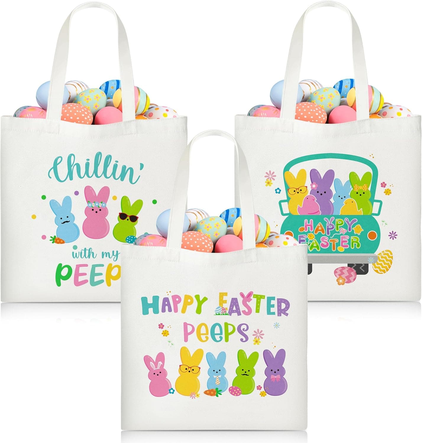 Large Easter Canvas Bags - Set of 3 image 1