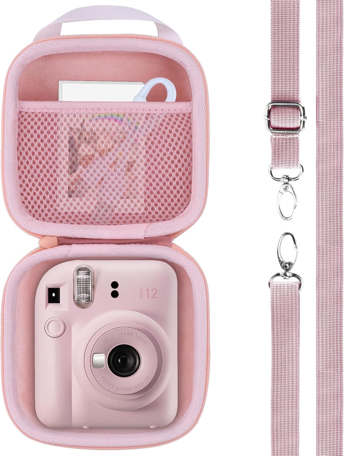 RIYADAone Hard Case Replacement for Fujifilm Instax Mini 12/11 Instant Camera in Blush Pink image 1