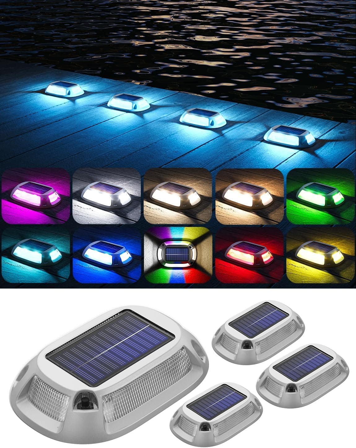 4-Pack Solar Driveway Lights with Multi-Color LED — Easter Gifts gift idea