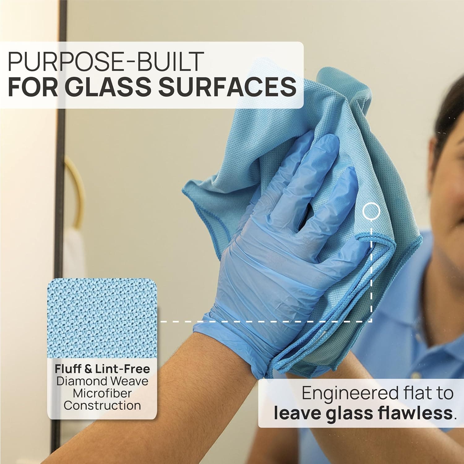 Claro 2 Step Glass Cleaning Cloth 8-Pack thumbnail 3