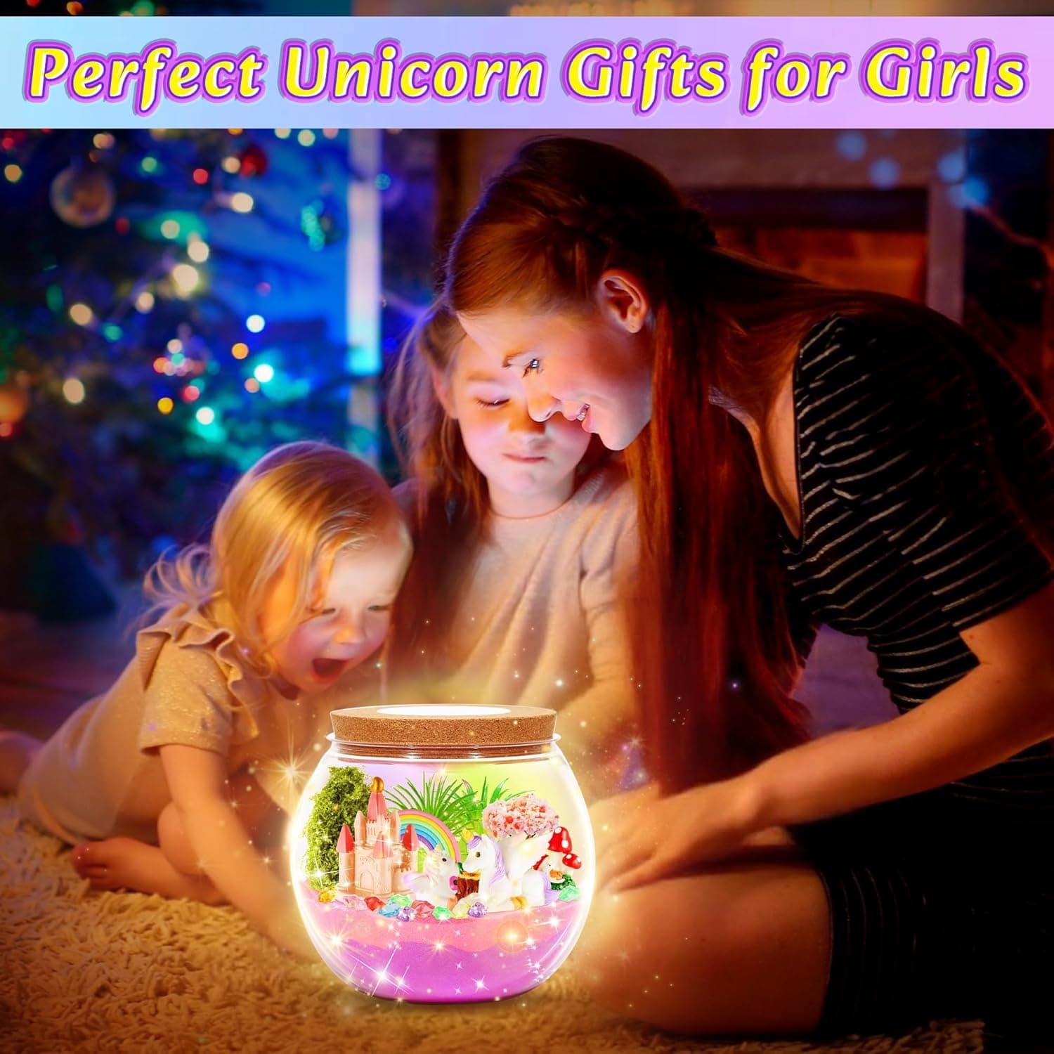 Hannstar Unicorn Terrarium Crafts Kit for Kids-LED Night Light Unicorn Birthday Gifts for Girls Ages 4 5 6 7 8-12 Year Old-Unicorn Toys for Girls - DIY Arts and Crafts Kit for Kids : Toys &amp; Games thumbnail 4