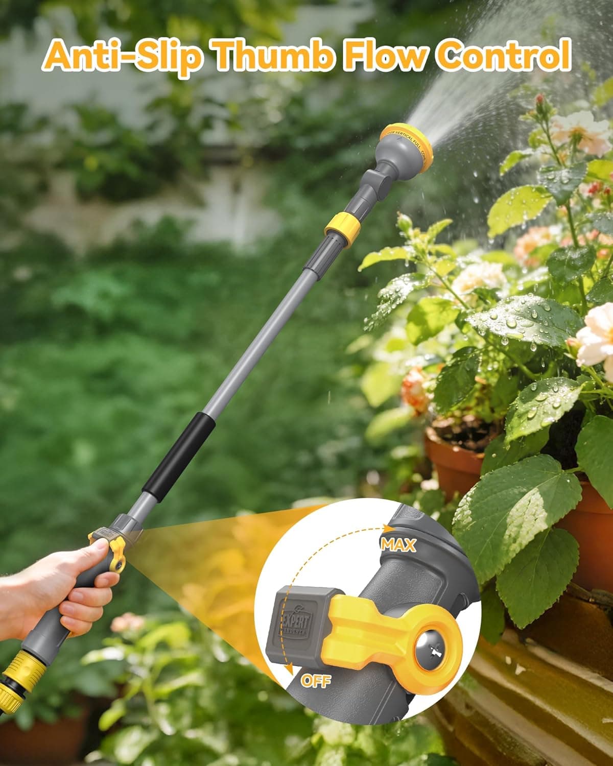 VOXON Adjustable Watering Wand with 10 Spray Patterns thumbnail 3