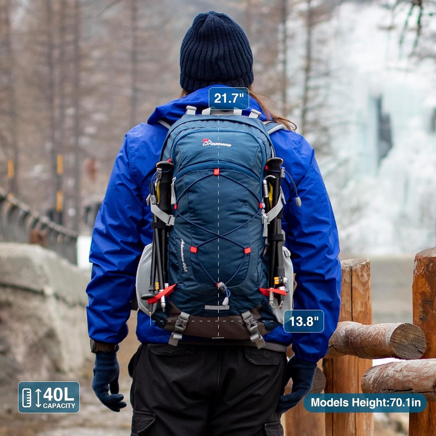 MOUNTAINTOP 25L/40L Hiking Backpack thumbnail 4