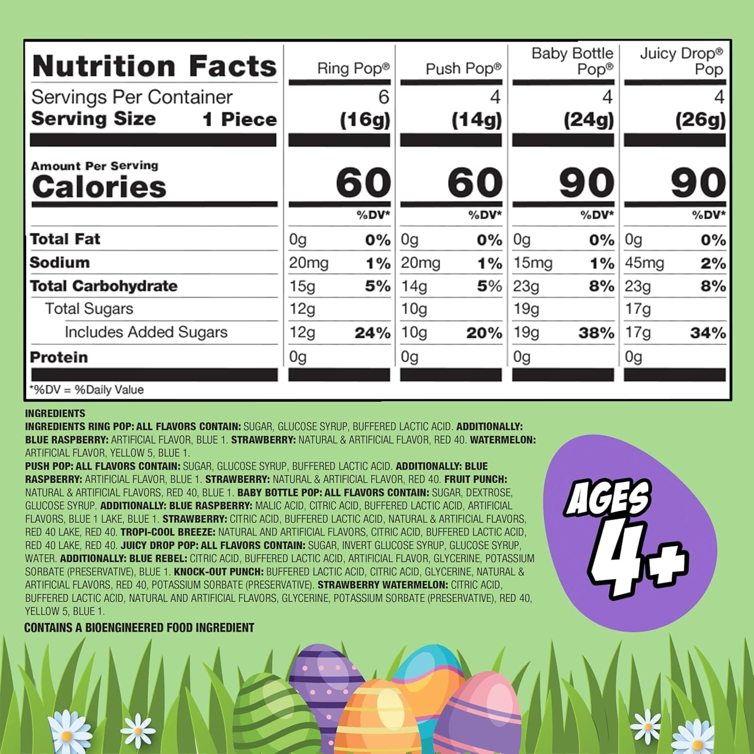 Bazooka Candy Brands Easter Candy Variety Pack, 18Ct Assorted Candy Lollipops, Bulk Individually Wrapped Ring Pop, Push Pop, &amp; More, Birthday Party Favors, Easter Basket Stuffers, Egg Fillers, Gifts : Grocery &amp; Gourmet Food thumbnail 2