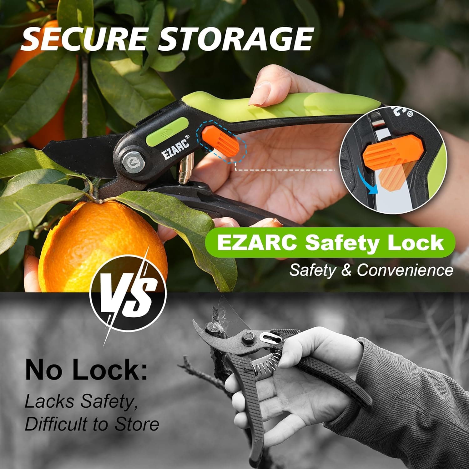 EZARC Garden Pruning Shears with 1 Inch Cut Capacity thumbnail 3