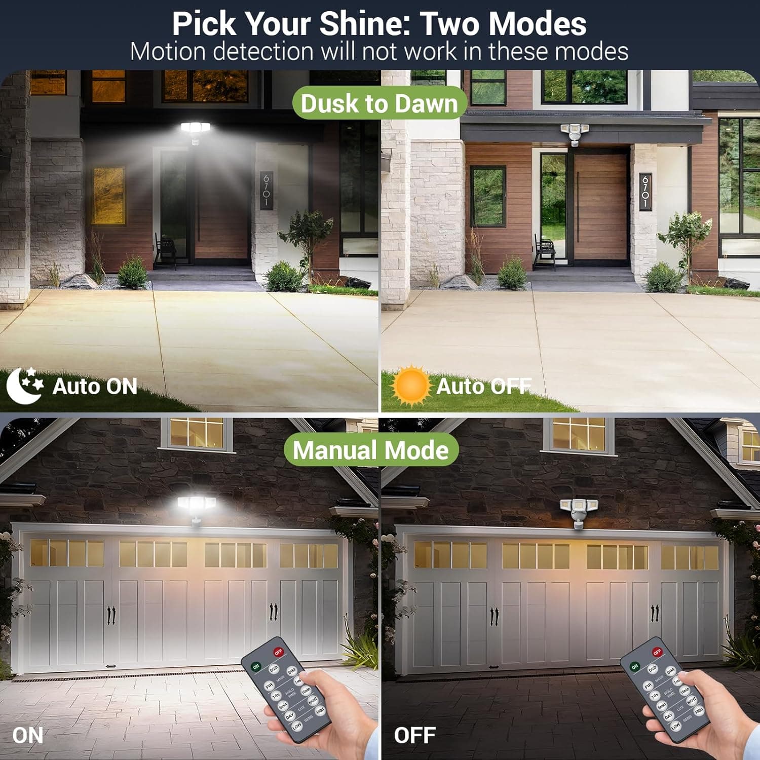 NOVOSTELLA Security Lights Motion Sensor Outdoor, 2Pack LED Flood Lights with Remote, Dusk to Dawn 45W 5000lm 5000K, 3 Heads Wired Wall Adjustable Floodlights, IP65 Waterproof for Garage Yard House - Amazon.com thumbnail 3