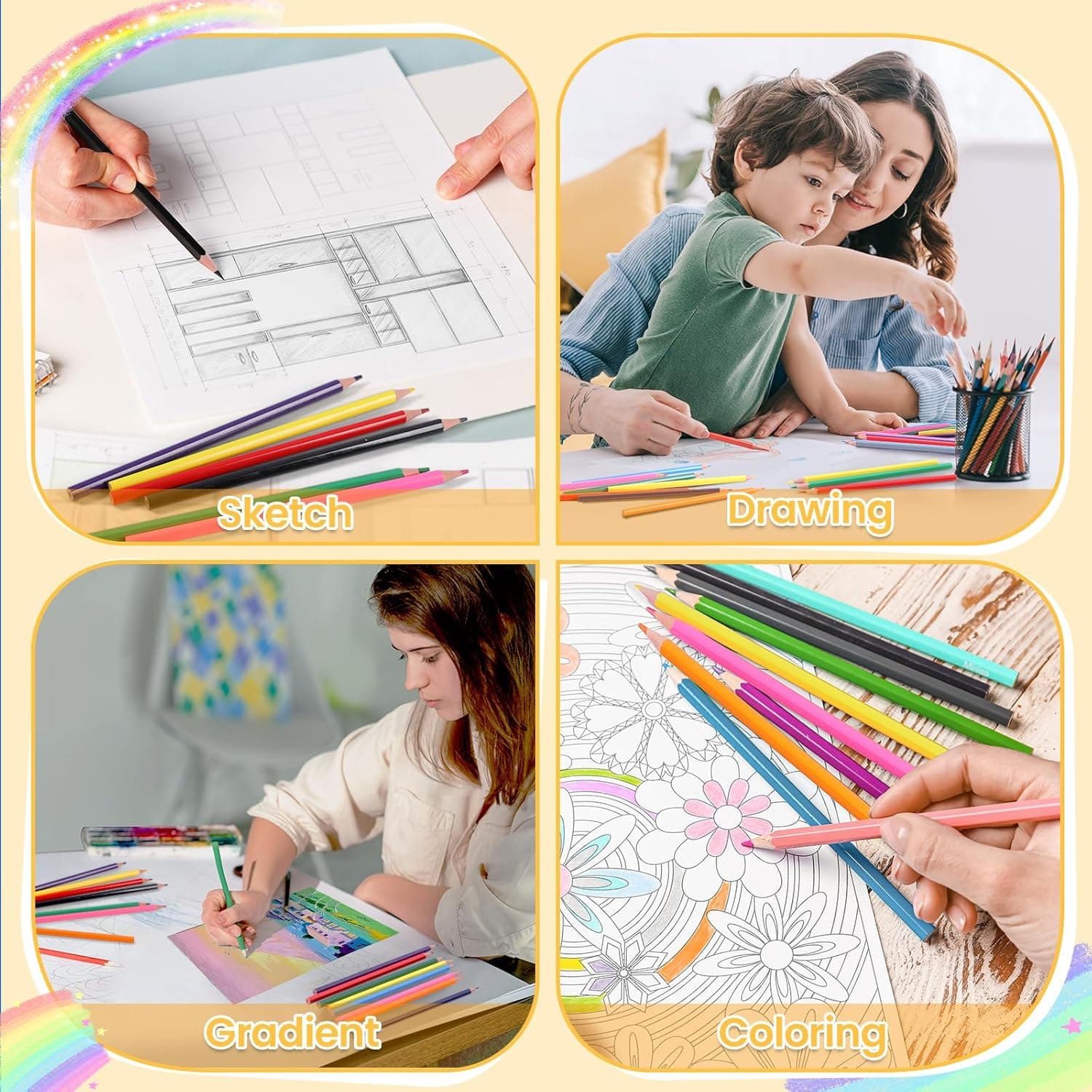 240 Pack Colored Pencils with Sharpeners - Bulk Assorted Colors thumbnail 5