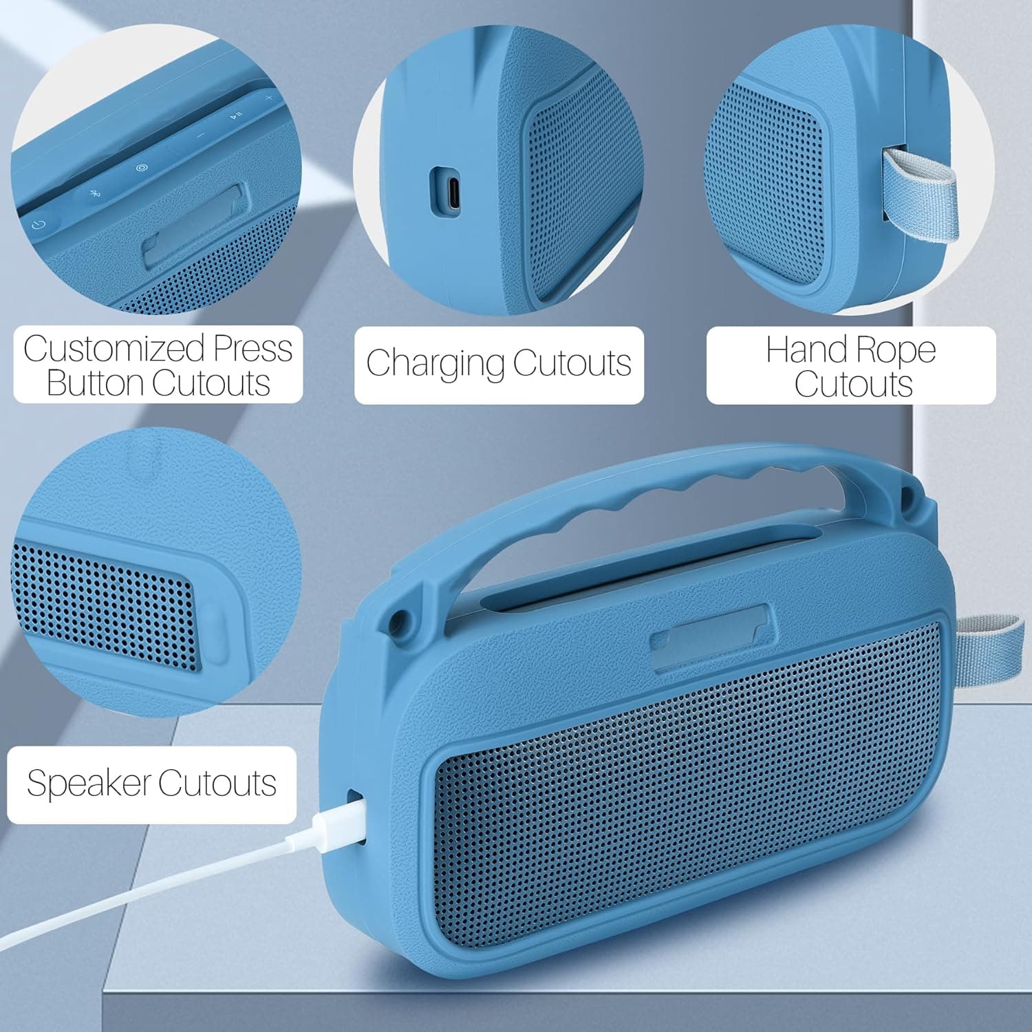 Lebakort 2nd Gen Silicone Cover Compatible with Bose SoundLink Flex 2nd Gen/Bose SoundLink Flex Portable Speaker (Blue Dusk Cover) : Electronics thumbnail 4