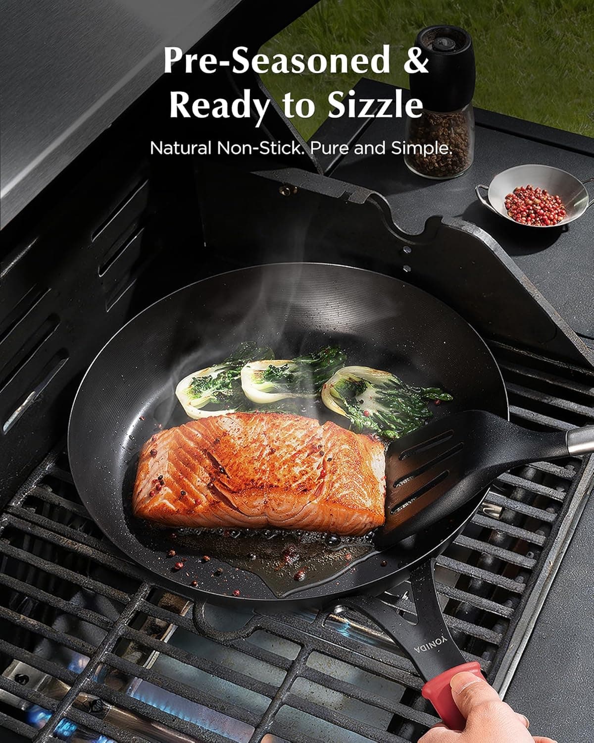 Yonida 12-Inch Carbon Steel Nonstick Frying Pan with Lid thumbnail 4