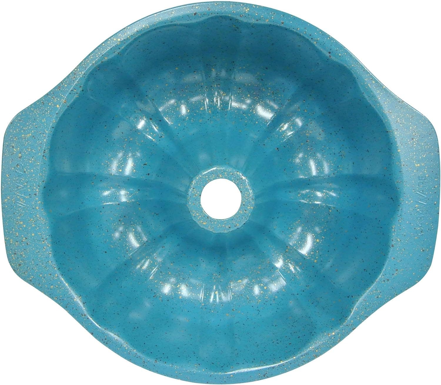 casaWare Fluted Cake Pan 9.5-inch (10-Cup) Ceramic Coated NonStick (Blue Granite): Home &amp; Kitchen thumbnail 3