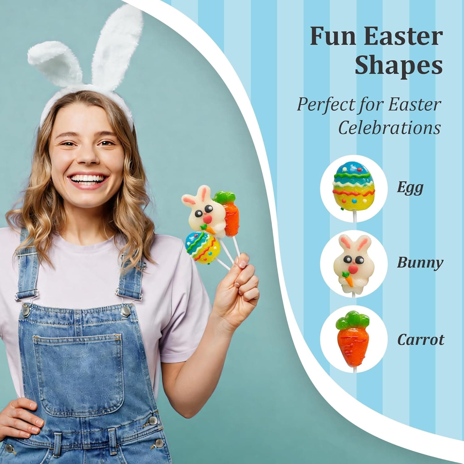 Fusion Select Easter Lollipops - Assorted Bunny & Carrot Shaped Candy thumbnail 2
