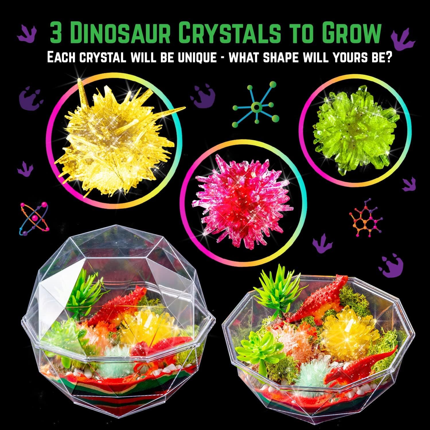 Original Stationery Dinosaur Crystal Growing Kit - Multicolor, 17-Piece, Ages 7 &amp; Up - DIY Science Terrarium Kit with Moss &amp; Dino Figures - Grow Your Own Crystals - Boys Birthday Gifts : Toys &amp; Games thumbnail 4