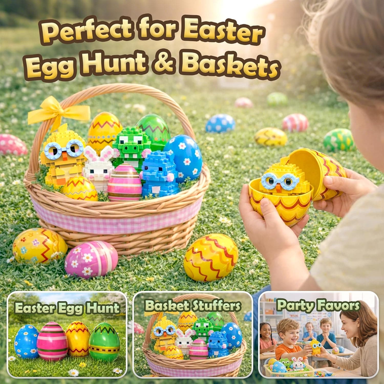 Rubypop Prefilled Easter Eggs with 646PCS Min Micro Animal Building Blocks Toy Set, Bunny Easter Basket Stuffers Gifts for Kids Teen Girls Boys : Toys &amp; Games thumbnail 3