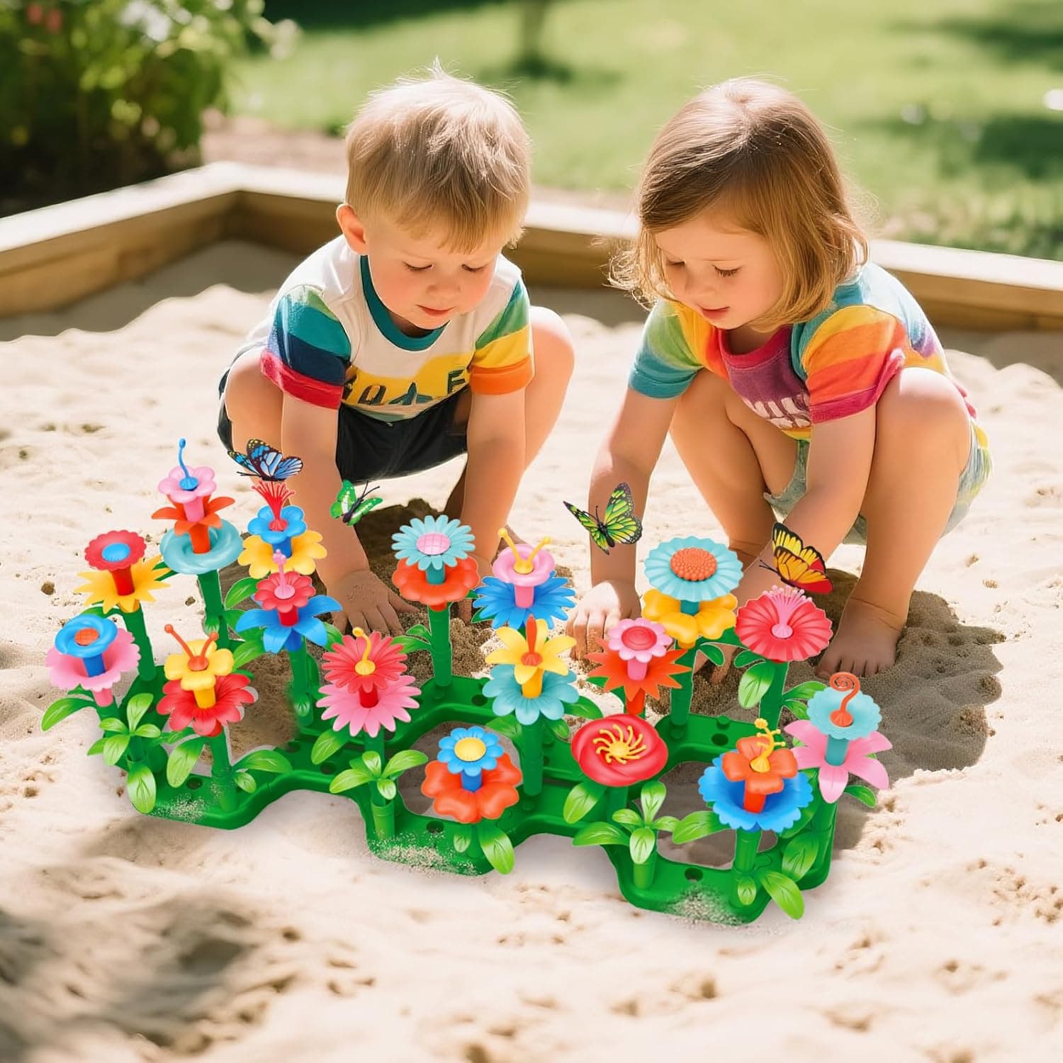 SpringFlower Toys for Girls 3 4 5 6 7 Years Old, Flower Garden Building Kit with Storage case,Educational STEM Toy and Preschool Garden Play Set for Toddlers, for Kids,148pcs : Toys &amp; Games thumbnail 2