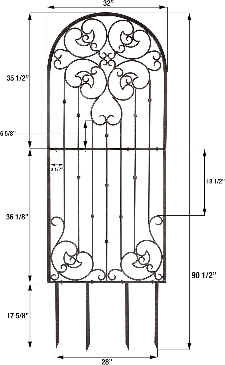 H Potter 72" Heavy Duty Garden Trellis - Charcoal Brown thumbnail 2