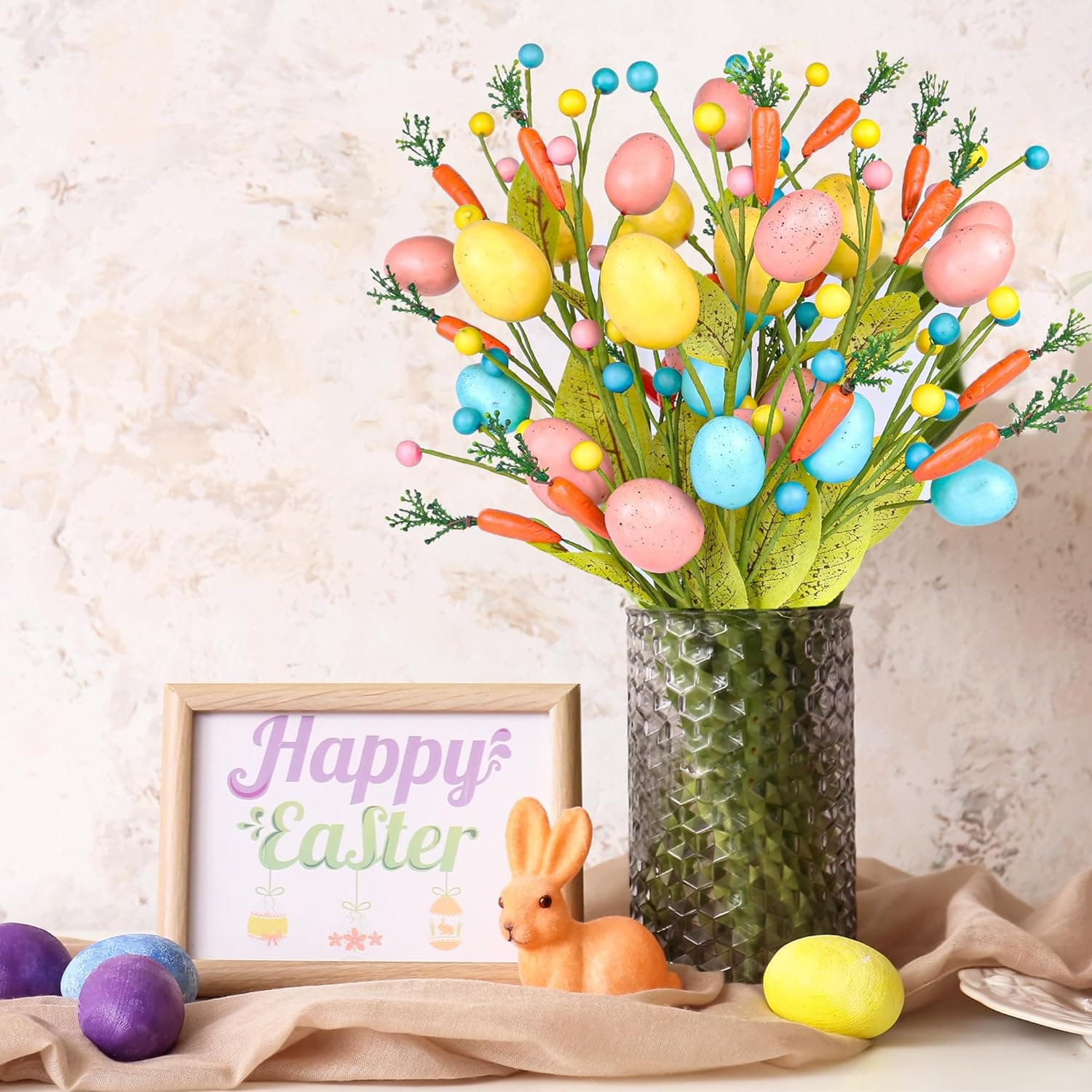 Lotus Hills Easter Stems with Eggs, Carrots and Berries - 6 Piece Set thumbnail 4
