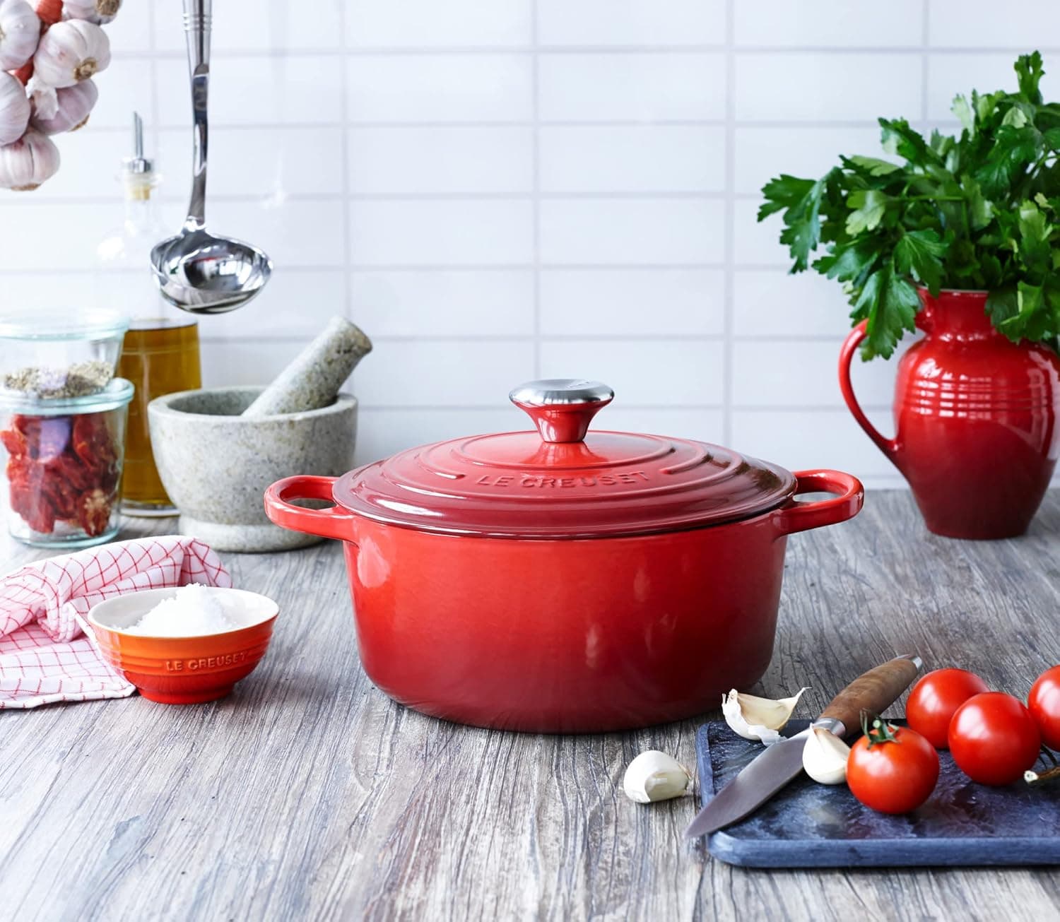 Le Creuset Enameled Cast Iron Signature Round Dutch Oven, 5.5 qt., Cerise thumbnail 5