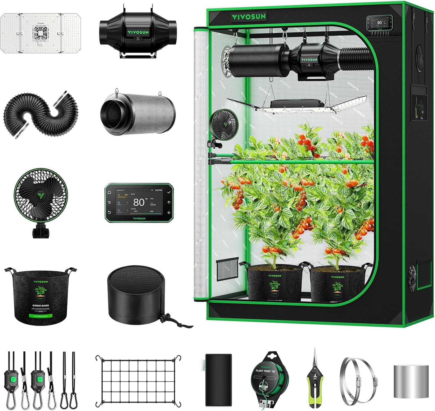 VIVOSUN Smart Pro Grow Tent Kit 2x4 with WiFi-Integrated GrowHub E42A+ image 1